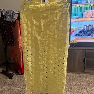 Yellow Circle-Cut Midi Skirt and top- Womens